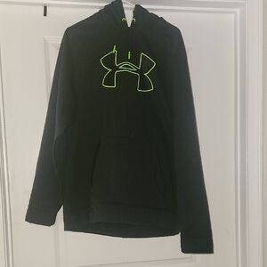 Under Armour Black Hoodie with Bright Green Emblem